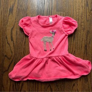 Cherokee Pink Sweater Deer Fawn Toddler Baby Girl’s Dress - 18 months